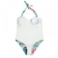 Ljetni kupaći kostimi Vintage cvjetni print Monokini trešnje Halter Podignite jedno kupalište plus veličine