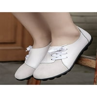 Žene stanovi čipke čipke na loaferima udobne casual cipele žene lagane šetnje cipele dame kliznu na bijelo 8