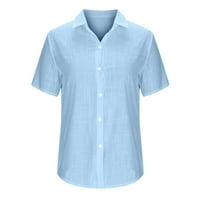 Zunfeo Womens Ljetni vrhovi klirence - V-izrez Blosue Novi dolazak T košulje plavi XL