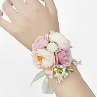Štetno Elegantna fina tekstura Cvijet zgloba Prekrasan stilski Flower Flower umjetni cvjetni nosač za vjenčanje, Pink