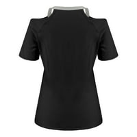 Vikakiooze Fashion Woman Ljeto V-izrez kratki rukav hladan ramena bluza majica kauzalni vrhovi ispisa