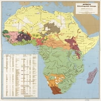 Etnolinguzitska karta Afričkog plakata ispisa