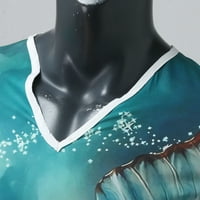 Muško ljetni casual v izrez s dugim rukavima 3D print majica bluza na majici