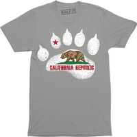 Kalifornija Republička državna zastava Cali Bear Footstep Muška majica CA suvenir