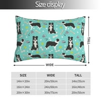 Border Collie Toys Tenis Balls Light Blue Girls Boys Jastuci Jastuci Omotni poklopci Kućni dekor Dekorsko uređenje Pravokut Dvije strane ispisano 16 x24 kauč na kauču za jastuk