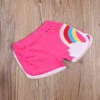 XKWYSHOP TODDLER Baby Unise Tkatgy Shorts Slatka Rainbow Ispiši Ležerne prilike Srednje struke Pamučne sportske hlače za djecu 2- godine
