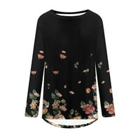 HVYesh ženske majice s dugim rukavima slatka cvjeta cvjetna tiskana tunika vrhova elegantna datuma noć