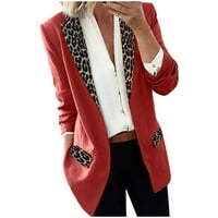Fahion ženski rever rt Leopard Notch Laple-Blazer Casual Office odijelo
