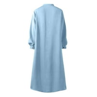 Ljetna haljina Žene Retro dugih rukava Dugme Dugme Drešene košulje Maxi Haljine za žene