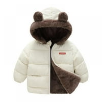 Dječaci i djevojčice dolje jakna Slatka medvjeda uši zatvarač sa džepovima zimski topli zadebljani kaput sa kapuljačom s dugim rukavima