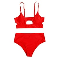Ženski tankenis Ljetni modni srebrni remen Split Solid Boja kupaći kupaći kupaći kostimi odjeća za žene