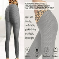 Leopard Ispis Patchwork Women High Squik Workout Yoga Hlače tajice