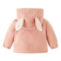 Entyinea Girls Fuzzy Jacket Polarna obložena Sherpa jakna s haubicom ružičasta 73