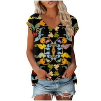 GDFUN Ljetni vrhovi T majice za žene, žene kratkih rukava Dressy ljetni V izrez Casual Trendne bluze