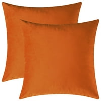 Set ugodnog baršunastog dekorativnog jastuka za bacanje na kauč i krevet, narandžaste