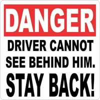 Opasni vozač ne može vidjeti iza sigurnosnog naljepnice