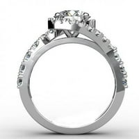 Okrugli zaručnički prsten u 18K bijelog pozlaćenog certifikata 2. CT Moissite Angažman prstenje Solitaire Moissite Ring Gold Remise Ring Ring