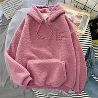 Zimski kaput za žene - turtleneck pulover Puno dugačak rukav toplo s pulom slatkim plišanim jaknom Outerwear Pink