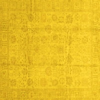 Ahgly Company Machine Persing Endoor Recongleugle Oriental Yellow Tradicionalni prostirci, 5 '7'