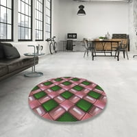 Ahgly Company u zatvorenom okruglom uzorkovima smeđim apstraktnim prostirkama područja, 8 'krug
