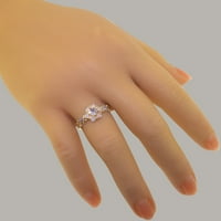 Britanci napravio je 10k ružični zlatni prirodni tanzanite i Opal ženski zaručnički prsten - veličine opcija - veličine 8.5