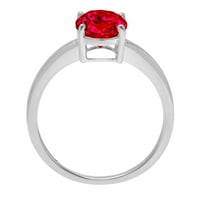 2.0ct ovalni rez crveni simulirani rubin 18k bijeli zlatni godišnjica za angažman prsten veličine 9