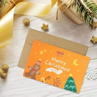 Qianha Mall Božićni pozdravni čestitki set Svečane praznične čestitke sa slatkim crtanim dizajnom veseli božićnu karticu za zabavu svečano visokokvalitetni papir