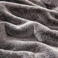 Dvostrani FAU krzno bacanje pokrivač od svilenkaste meke predimenzionirane afganistanske mašine, siva