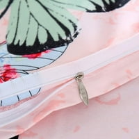 Kawaii posteljina od jagode Komfort poklopca Djevojke Žene Kids Kawaii Soba Decor Pink Jawberry Dekor posteljina setovi meka reverzibilna geometrija Stripe Print Kawaii Decor Beddin