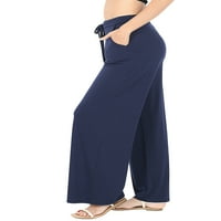 Womens & Plus Comfy Stretch Solid Crdstring Widel Lounge hlače
