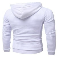 Muški dukseri s kapuljačom s dugim rukavima, pulover casual slim fit crtač za skakač vrpce kaputi Activewewew White 3xl