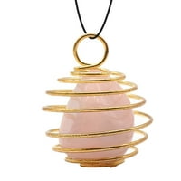 Xinqinghao Healing CHAkra kamene ogrlice drage perle okrugli gvožđe pirnu kavezni privjesci nakit ružičasti