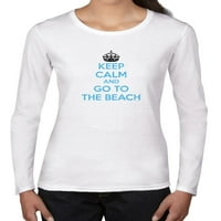 Budite mirni i idite na bukovu - cool ocean plavi slot, ženska majica s dugim rukavima