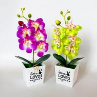 Regal za prikaz, umjetni leptir Orchid Bonsai lažni cvijet sa lonkom kućni namještaj Decor White