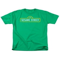 Sesame Street Classic Dječja TV emisija gruba logo Zelena odrasla majica za odrasle Tee