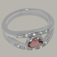 Britanci napravili pravi sterling srebrni prirodni ružičasti turmalinski i dijamantni ženski prsten