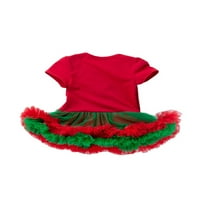 Capreze novorođenčad haljina Xmas Outfits kratki rukovi Božićne haljine set Sweet Polka Dots Style C