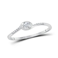 10kt bijelo zlato Ženo okruglo Diamond Solitaire Promise Ring CTTW