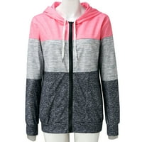 Sayhi hoodie šivene jakne ruhove žene zip-up duge dugim ispis boja kaput ženske ženske džepne patentne