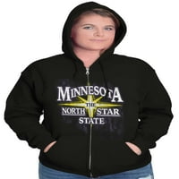 Minnesota North Star State Mn Pride Zip Up Houde Muške ženske brine za žene Brisco