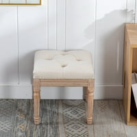 Kosototorni podstavljeni kvadrat Osmanska benchand gumene noge od drveta, tkanina mala stolica za tanity za spavaću sobu dnevni boravak
