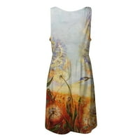 Podplug proljetne haljine za žene Žensko ljetno cvjetno cvjetno tiskano ukrašavanje Tanke seksi cool