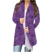 Sdjma ženska majica s dugim rukavima Jesen Cardigan labav kardigan tiskana majica Cardigan Top Halloween Cardigan majica