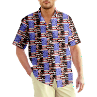 4. jula muška havajska majica USA Nacionalna zastava Grafički 3D košulja 3D Print Causel Daily Dnevno