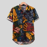 Golf majice za muškarce Muške havajske džepove kratkih rukava okrugli ogrtač labave majice