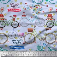 Tekst tkanine Soimoi pamučne patke, cvjetni i biciklistički prijevoz tiskano šivanje tkanine dvorište