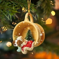 Heiheiup Božićni privjesak Ornamenti ORNAMENTI Božićni ukrasi božićni ukrasi ukrasi ukrasi zatvorenim stražnjim pogledom Privjesni ukrasi prednjim trijem božićni ukrasi