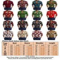 Cindysus Muške božićne majice rever vrat Xmas bluza Plaid vrhovi redovnog montiranja tuničke košulje s dugim rukavima P3XL