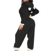 SkPabo ženska seksi gumba za stražnju stražnju zaklopke Onesies pidžama dugih rukava zip-up hoodie rompers