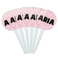 Aria Cupcake Picks Toppers - set - ružičaste mrlje